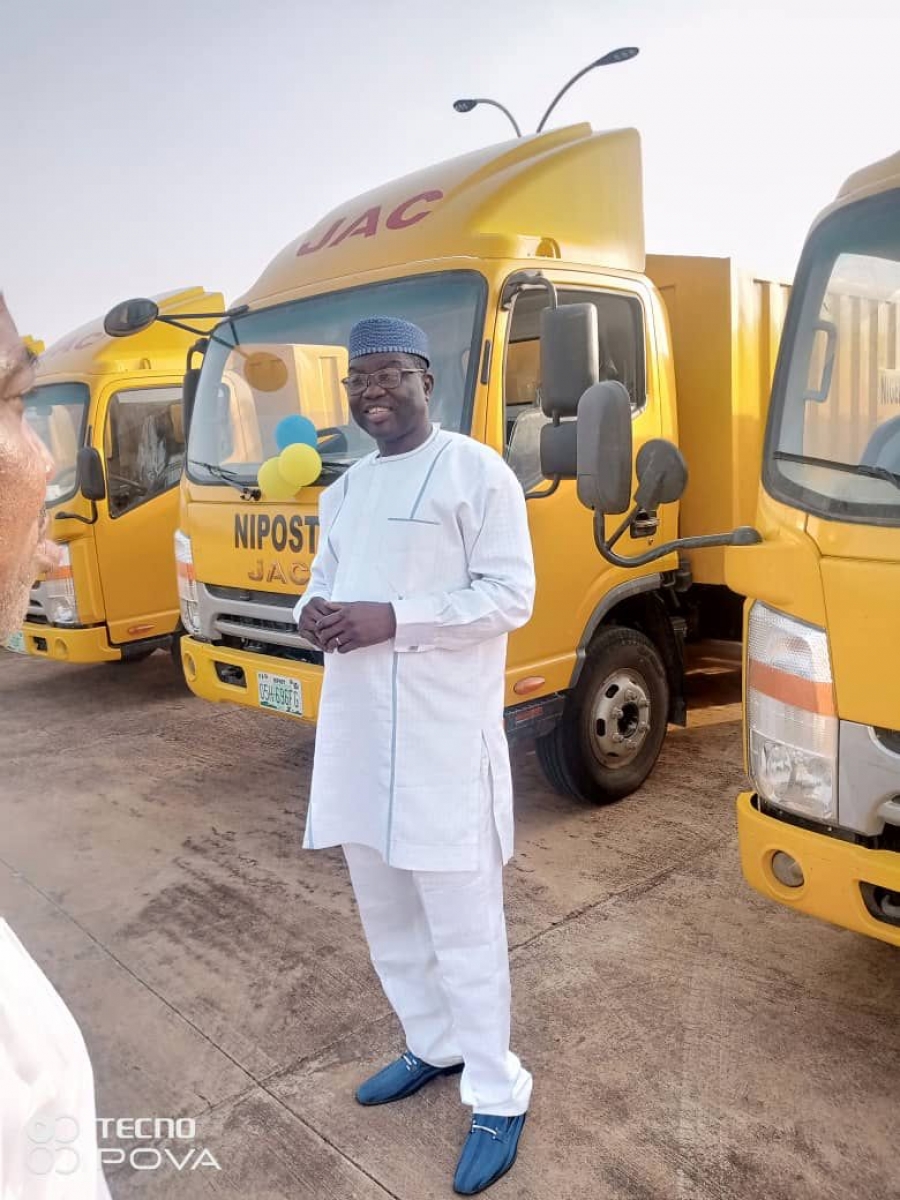 Hon Sunday Adepoju  Postmaster general and Nipost CEO  Commission New Nipost vehicles